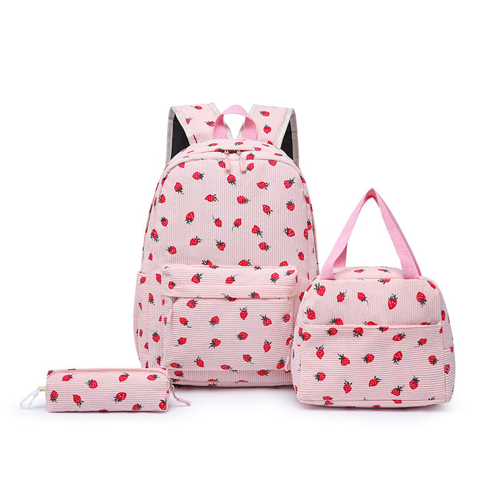 Backpack set with Playful Strawberry Pattern Stornfield