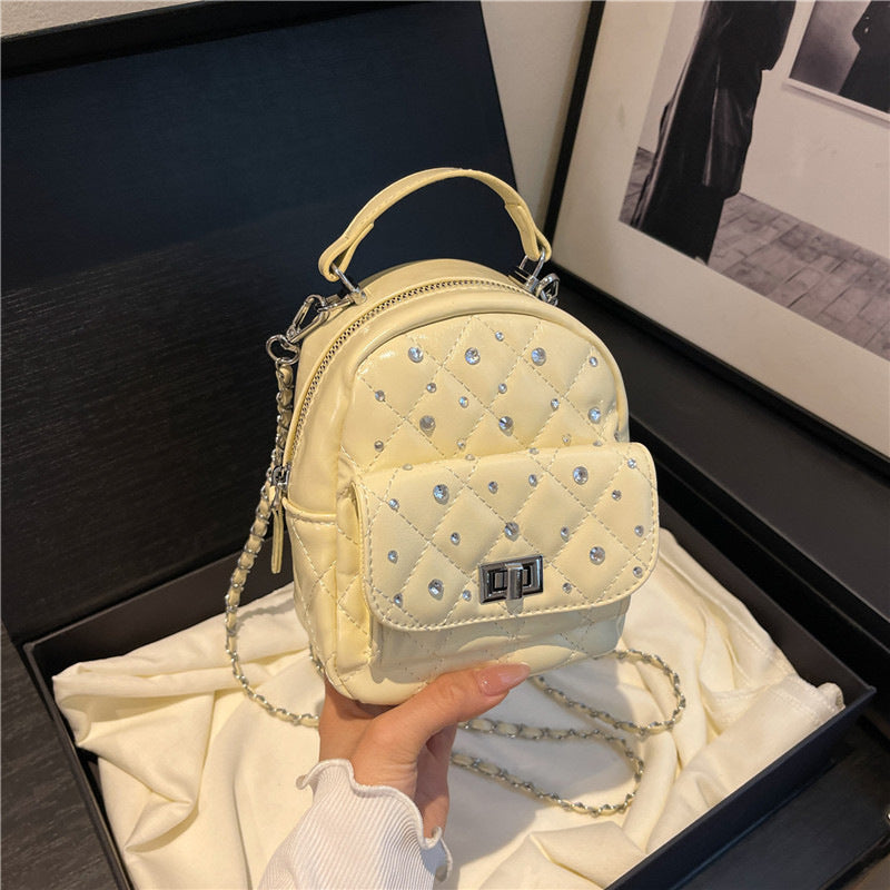 Quilted Mini Backpack with Rhinestone Accents Stornfield