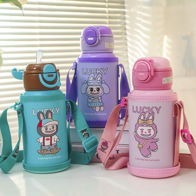Women Insulated Water Bottle with Practical Carry Strap and Playful Design Stornfield