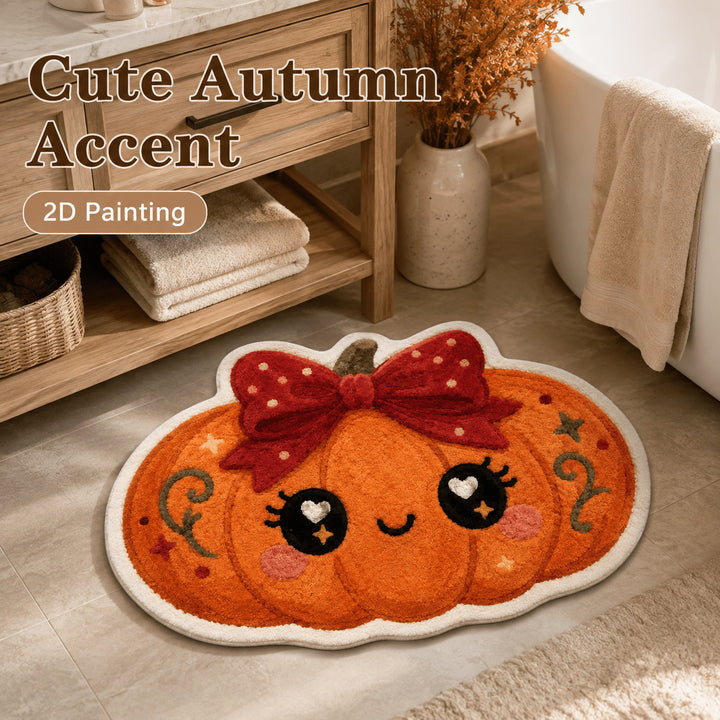 Pumpkin-Shaped Bath Mat