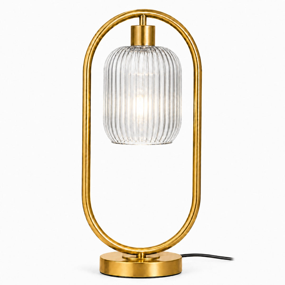 Modern Glass Ribbed Table Lamp