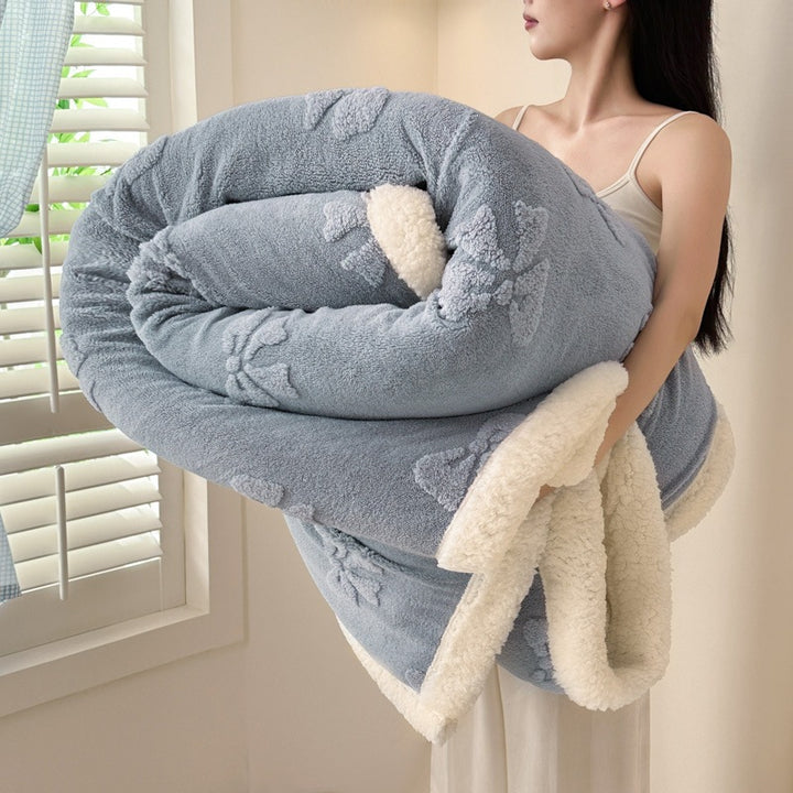 Plush Embroidered Throw Blanket
