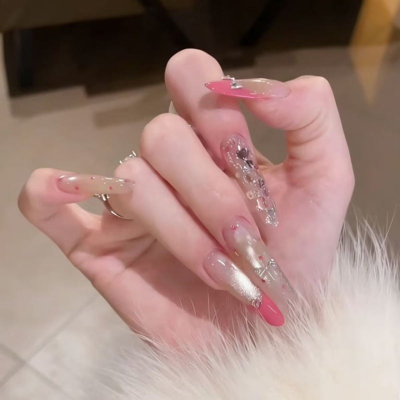 Glamorous Crystal Accent Nail Extensions