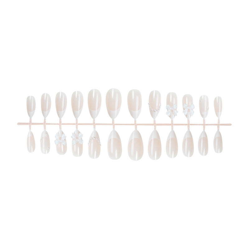 Decorative Press-On Nail Set with Floral and Pearl Embellishments Stornfield