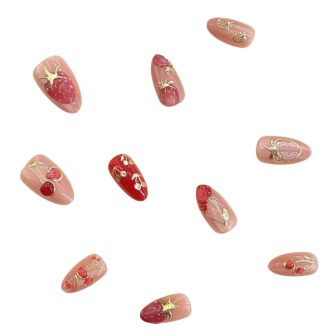 Artistic Floral-Accent Press-On Nails Set Stornfield