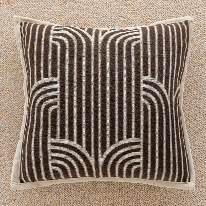 Decorative cushion with geometric pattern