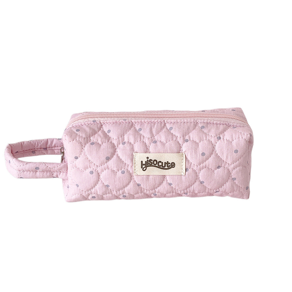 Quilted Heart-Shaped Pencil Case Stornfield