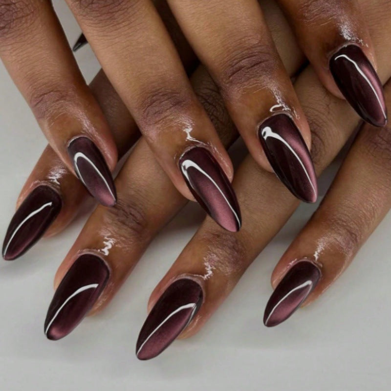 Glossy Pointed Gel Press-On Nails Stornfield
