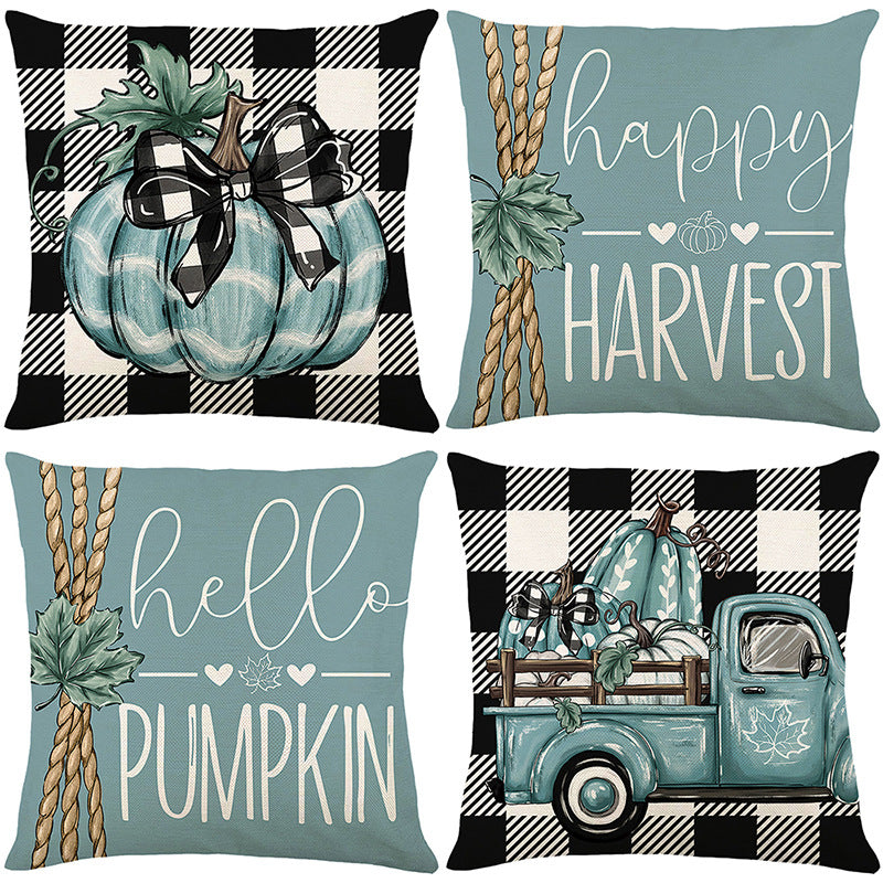 Rustic Harvest Cotton-Linen Throw Pillow Cover for Sofa and Seasonal Decor