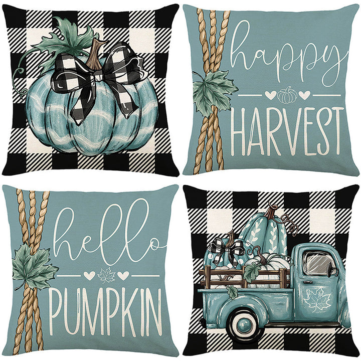Rustic Harvest Cotton-Linen Throw Pillow Cover for Sofa and Seasonal Decor