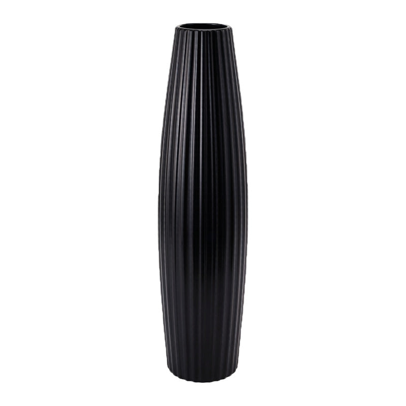 Elegant Ribbed Ceramic Floor Vase Stornfeild
