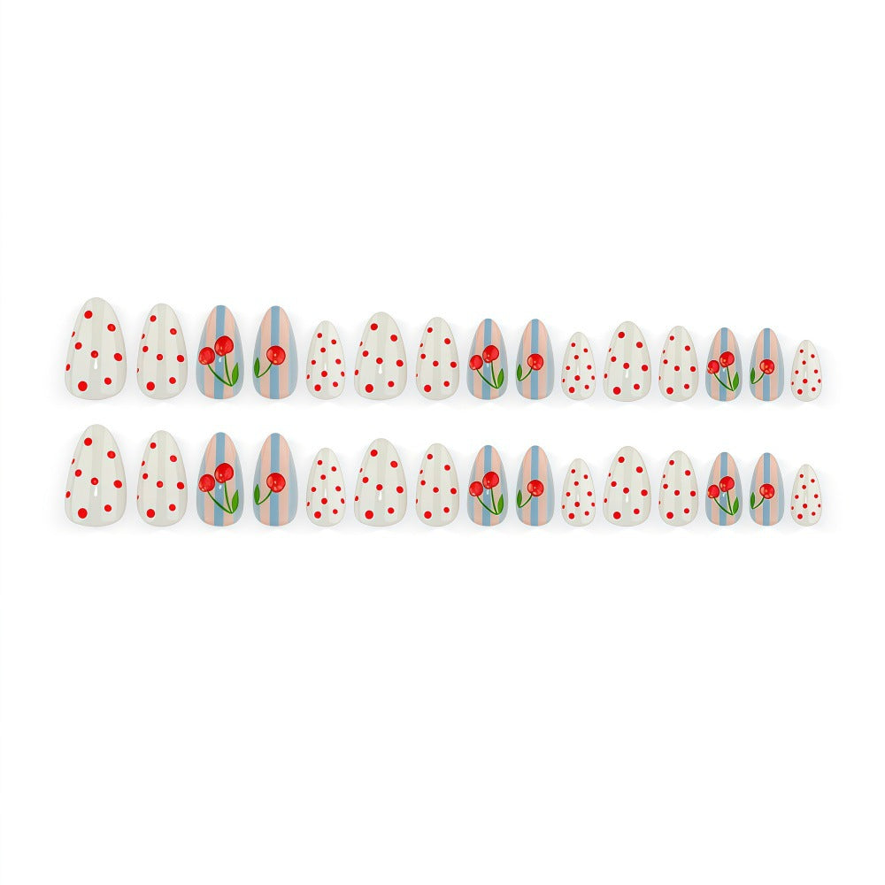 Creative art nails with cherry design Stornfield