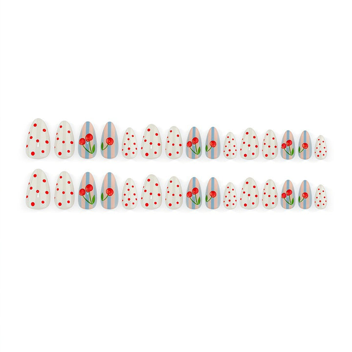 Creative art nails with cherry design Stornfield