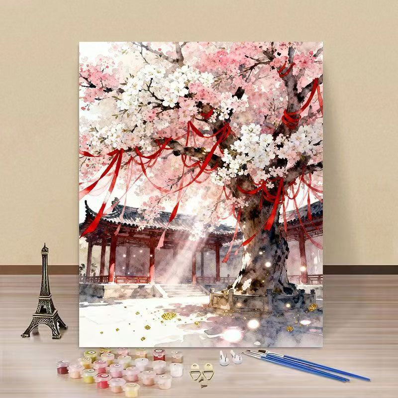 Cherry Blossom Scenic Paint by Numbers Kit Stornfield