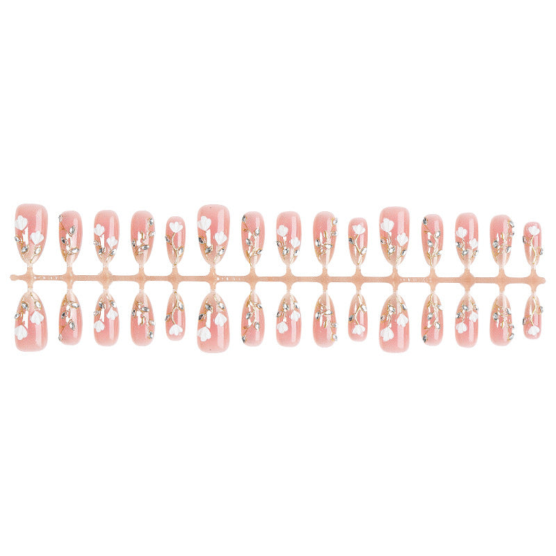 Art Nail Set with Elegant Floral Decorations Stornfield