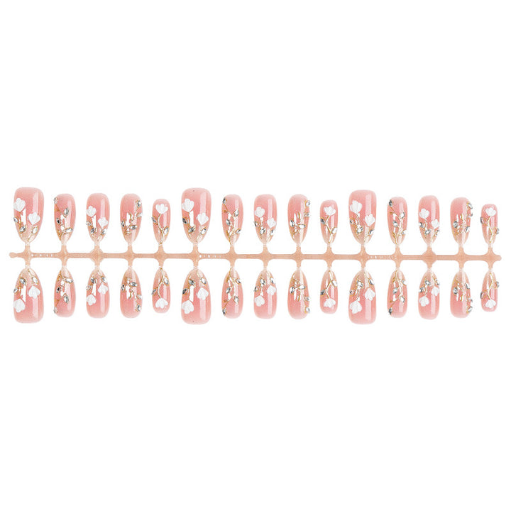 Art Nail Set with Elegant Floral Decorations Stornfield