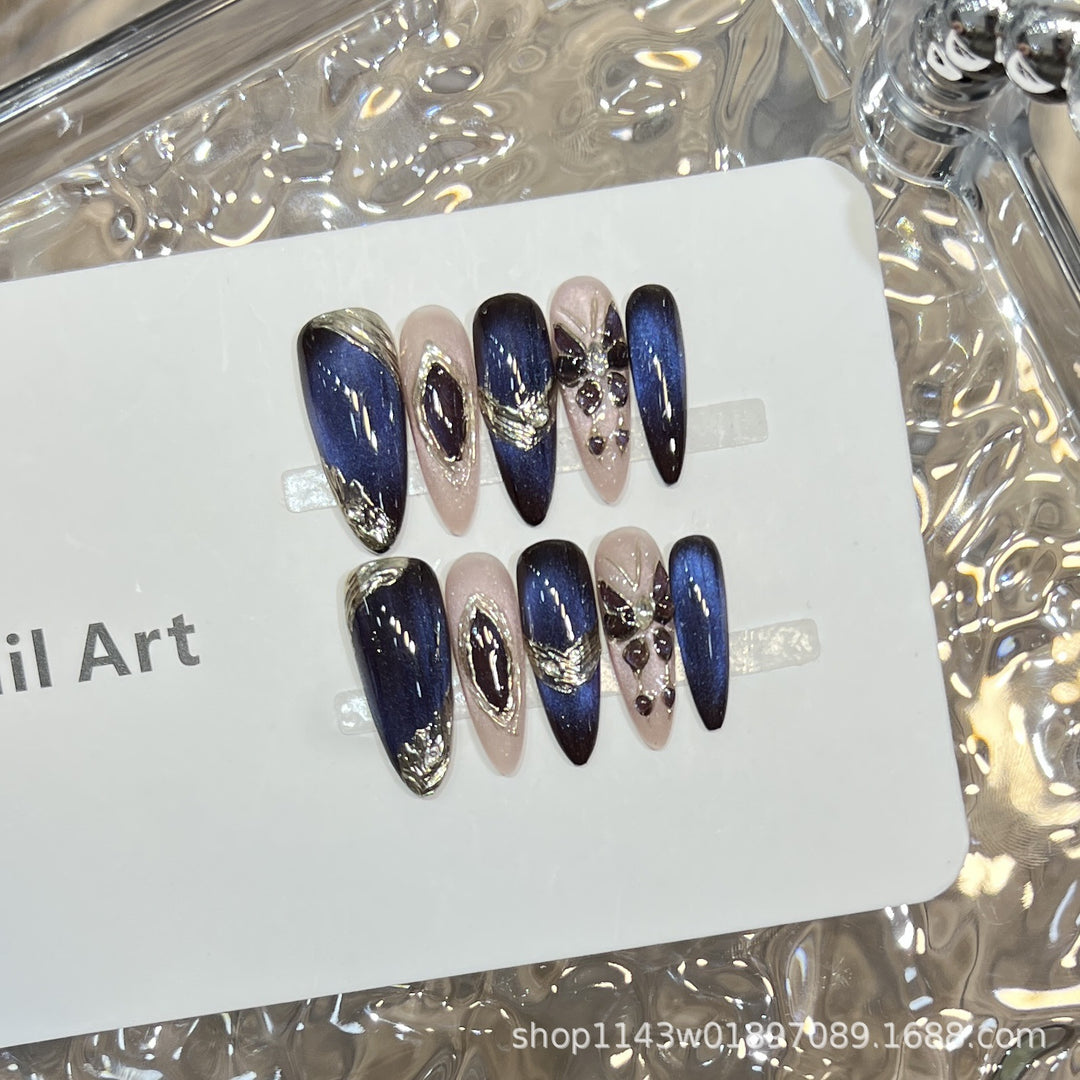 Elegant Stiletto Press-On Nail Set with Decorative Accents Stornfield