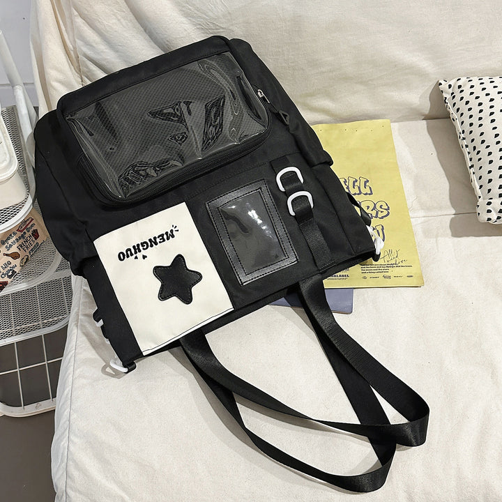 Structured Casual Backpack with Transparent Pocket Stornfield