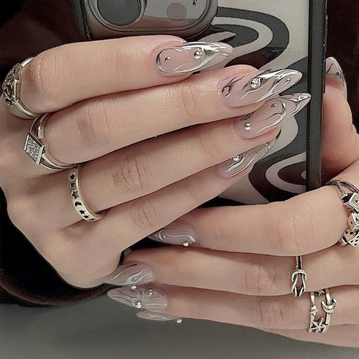 Ornate Butterfly-Inspired Acrylic Nail Extensions Stornfield