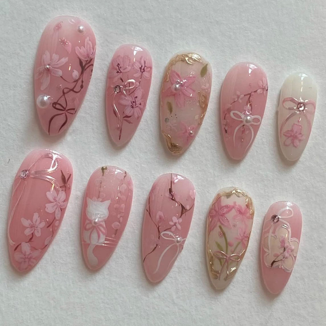 Floral Pattern Gel Nail Art Stornfield