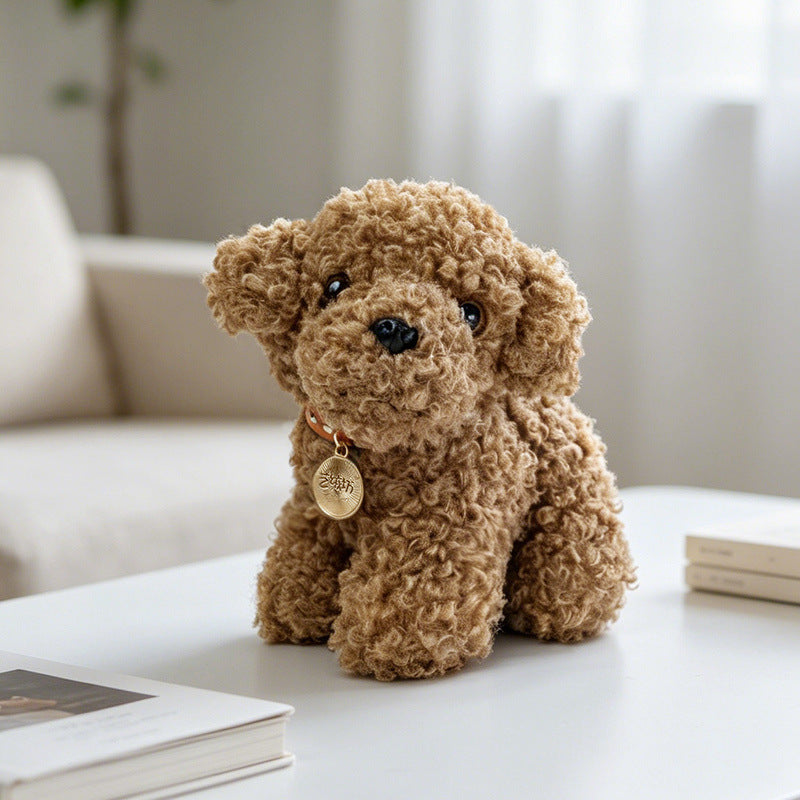 Plush Rottweiler-Style Collectible Puppy with Studded Collar and Gold Medallion Stornfield