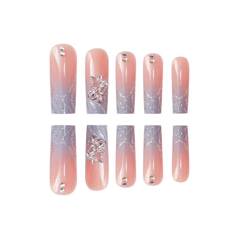 Glamorous 3D Star Pattern Press-On Nails Stornfield