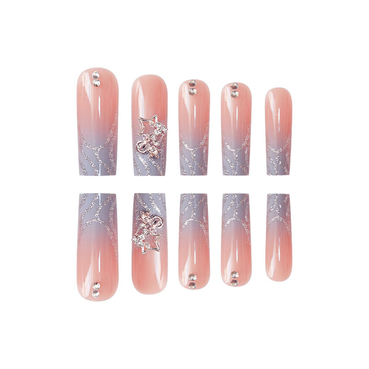 Glamorous 3D Star Pattern Press-On Nails Stornfield