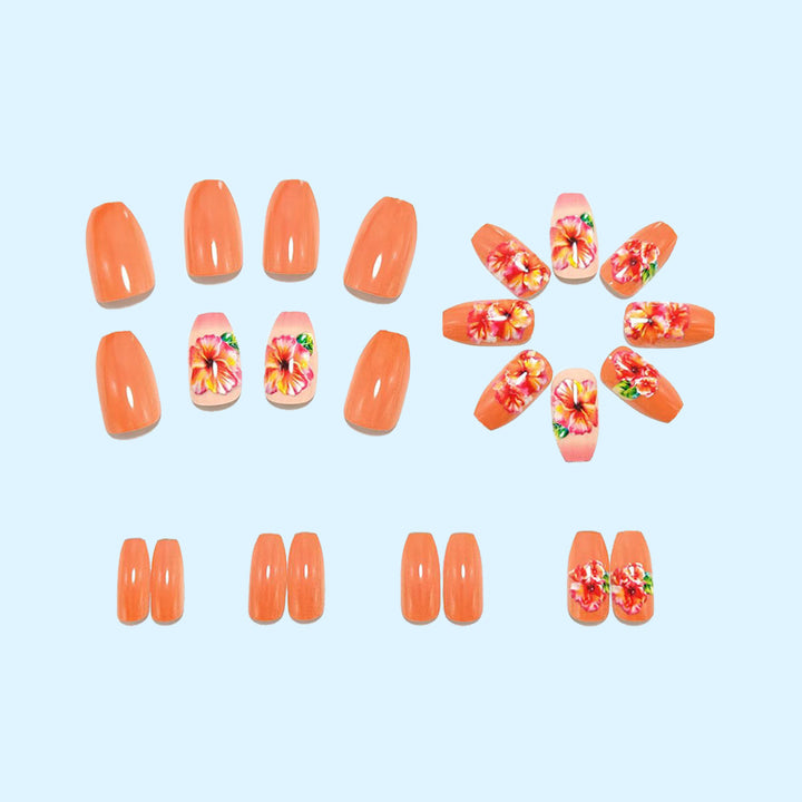 Shiny artificial nails with floral design Stornfield