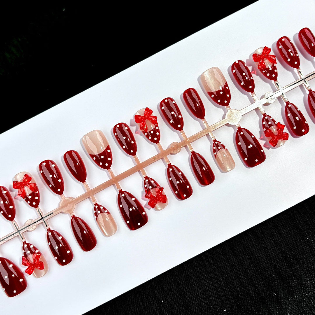 Bow-Embellished Press-On Nail Set