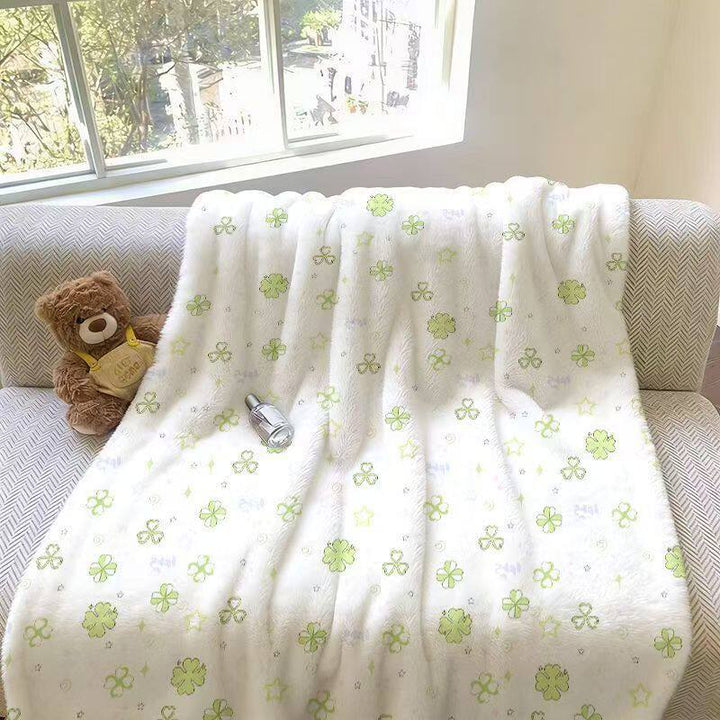 Floral Pattern Plush Throw Blanket