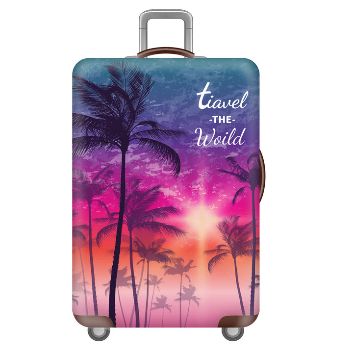 Unisex non-elastic suitcase cover with tropical leaf pattern, stretch protective cover for hard shell and soft case Stornfield