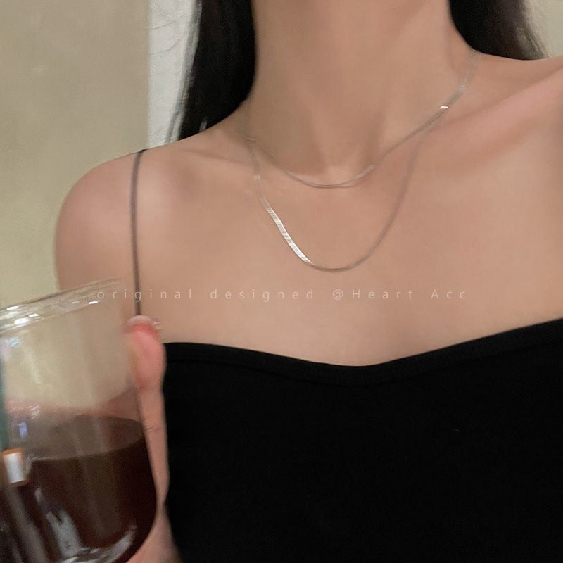 Layered Sleek Silver Chain Necklace Stornfield