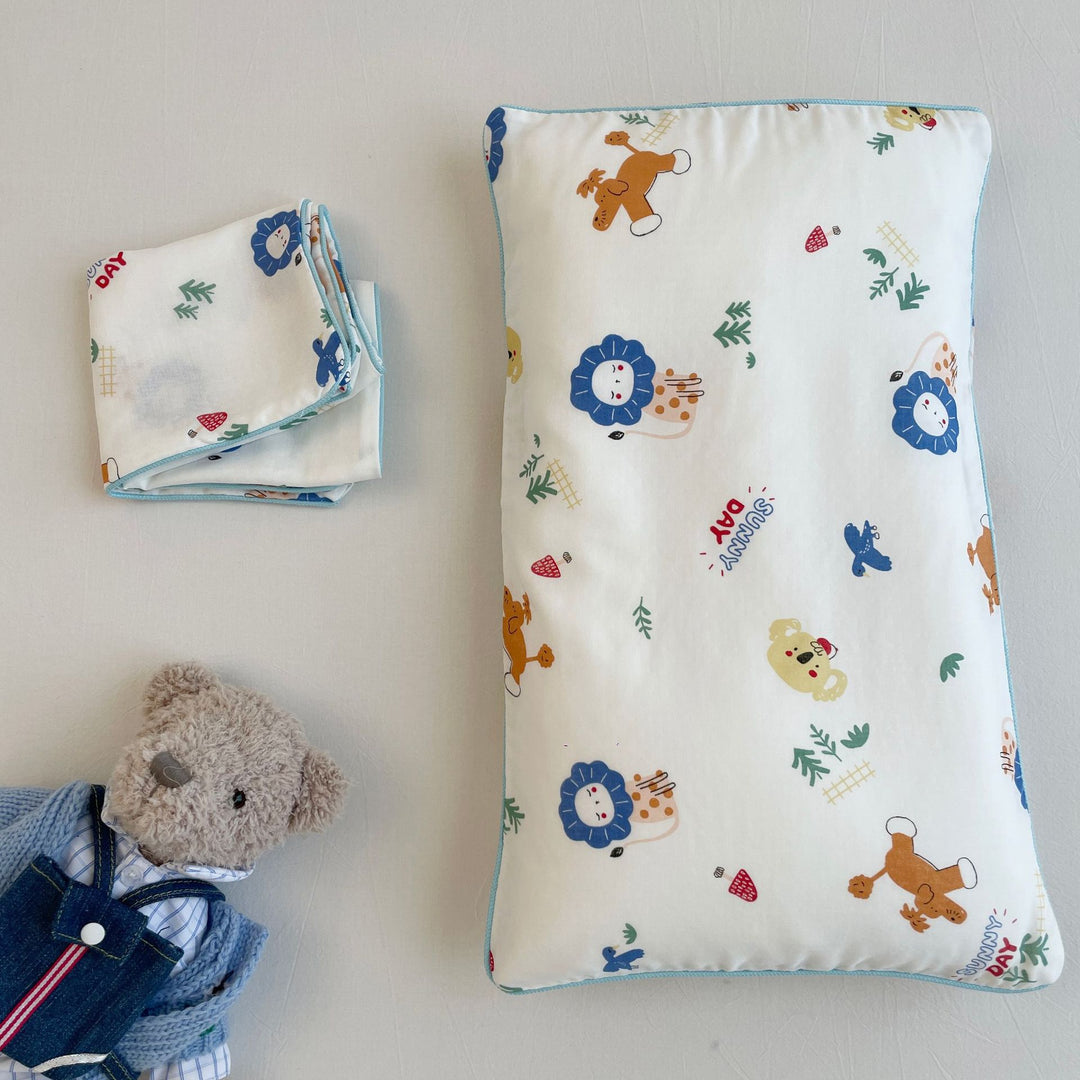Baby bedding set made of cotton muslin with floral & animal print