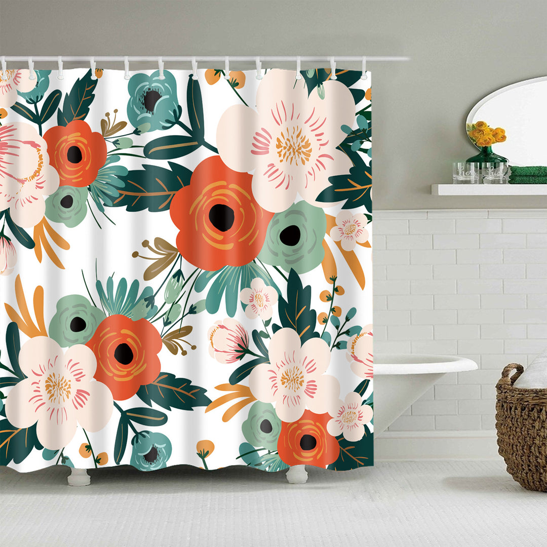 Floral Patterned Bathroom Shower Curtain Stornfield