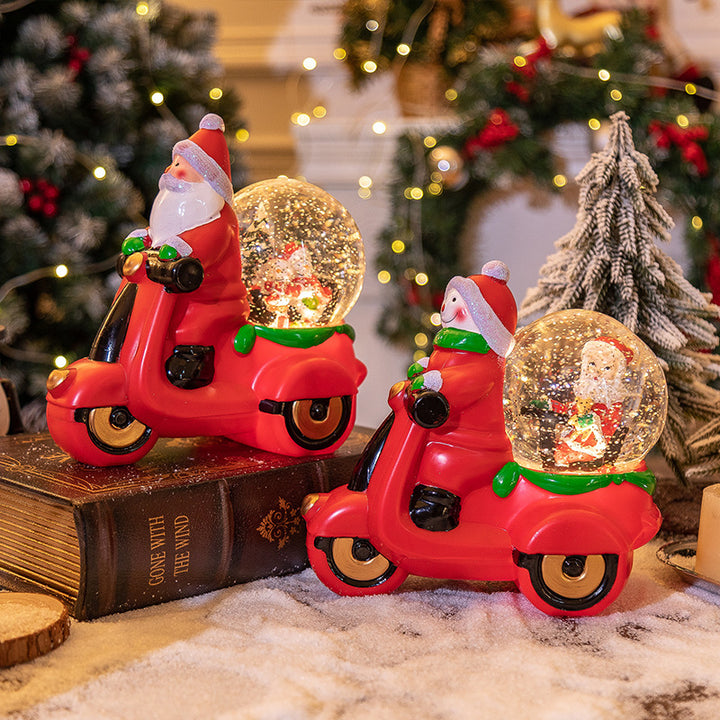 Festive Santa Scooter Snow Globe