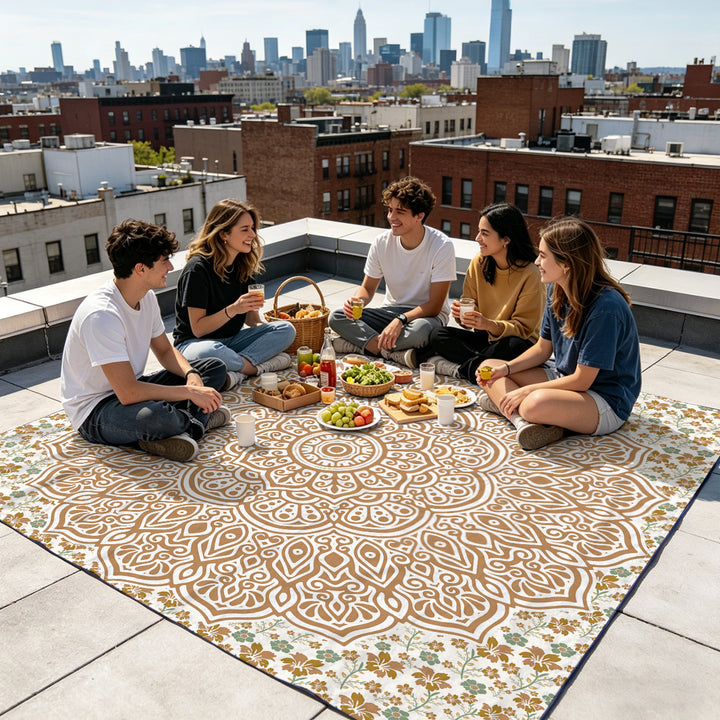 Mandala Design Beach Mat Stornfield