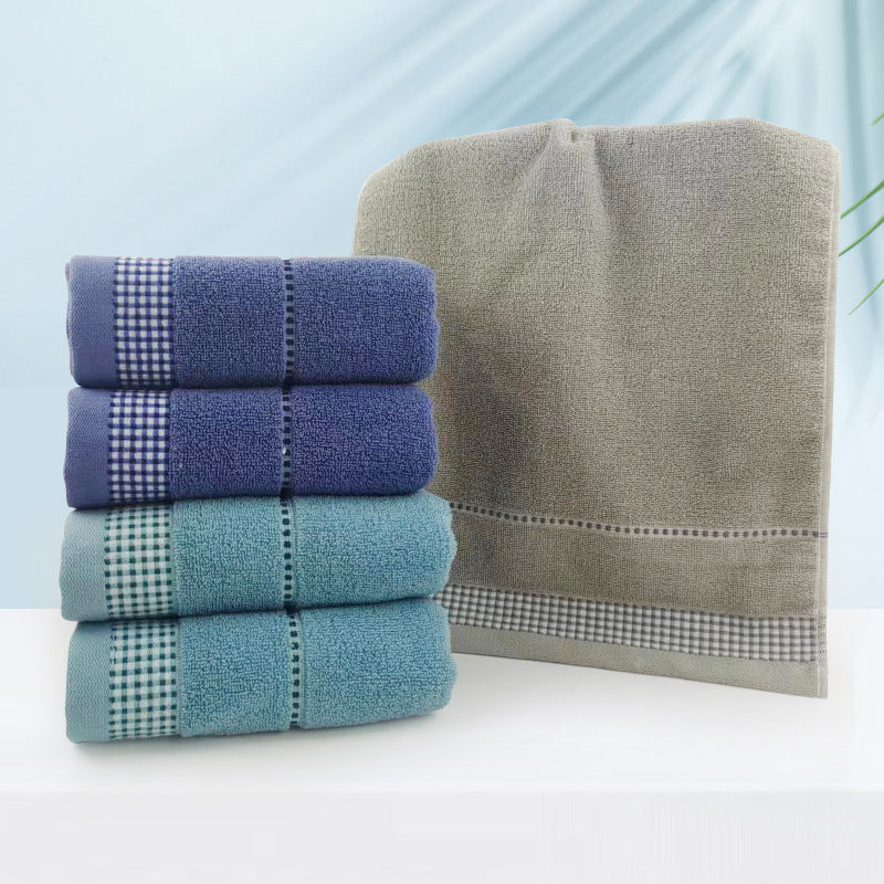 Terry Bath Towel with Fine Check Border Stornfield