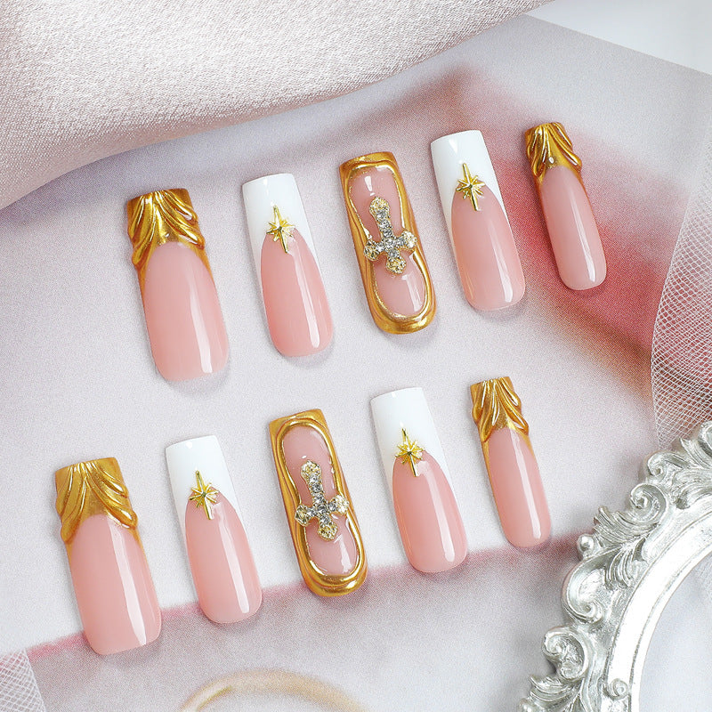 Creative Nail Art Set with Sparkling Gold Accents Stornfield