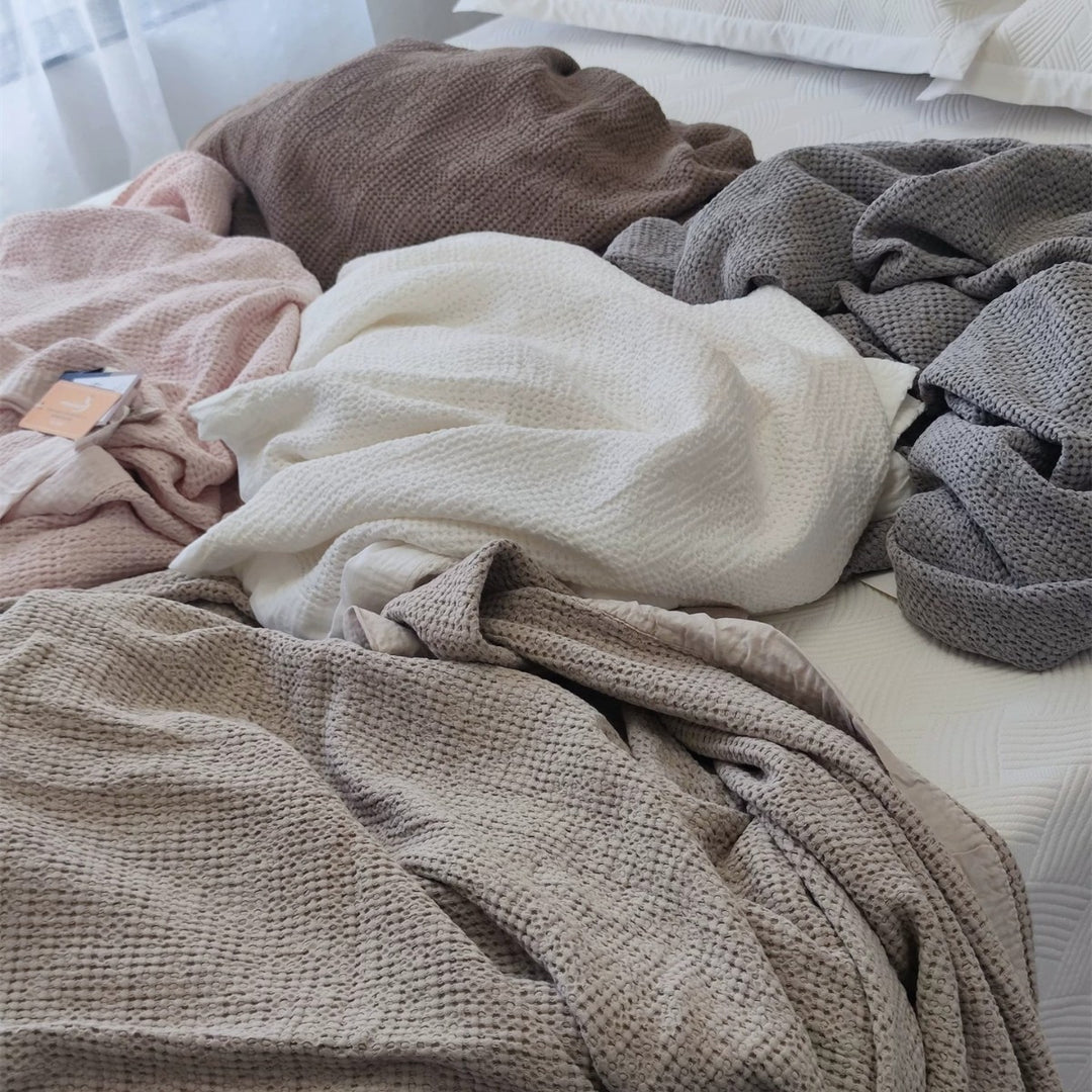 Waffle-Weave Cotton Lightweight Coverlet Bedspread