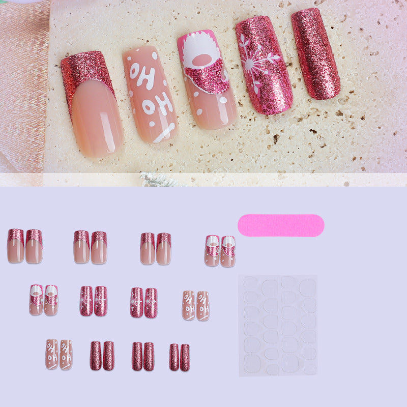 Creative nail art set with festive glitter and Christmas designs Stornfield