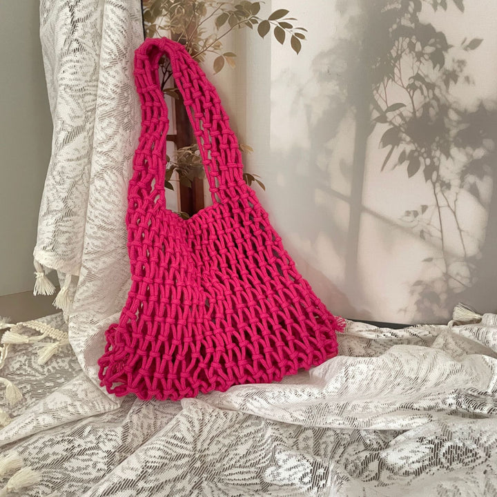 Hand-knotted tote bag with unique design Stornfield