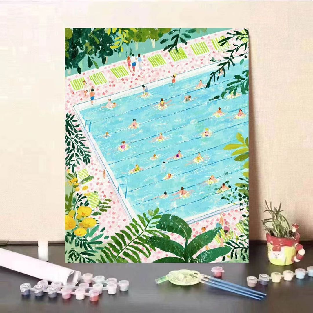 Creative Poolside Scene Paint by Numbers Kit Stornfield