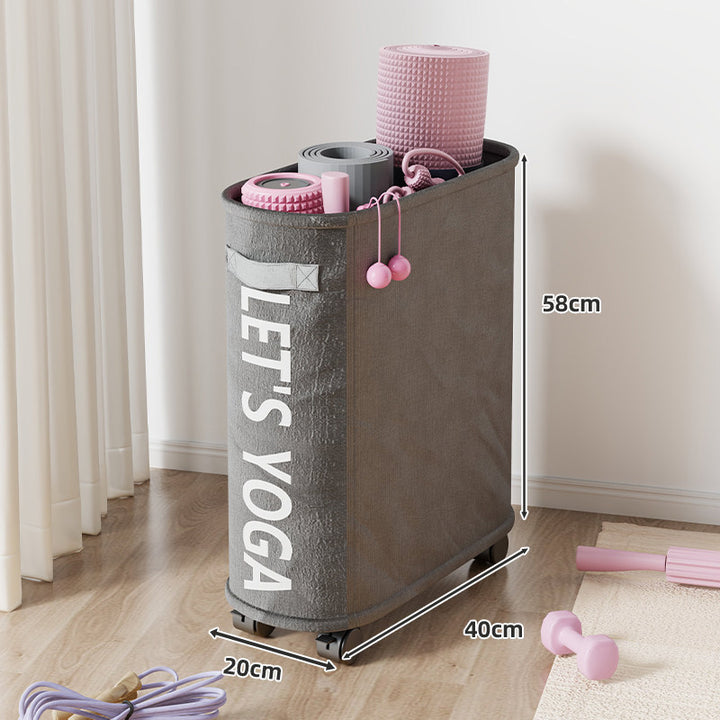 Rolling Yoga Mat and Foam Roller Storage Cart