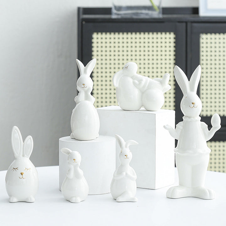 Decorative Ceramic Bunny Figurine Stornfeild