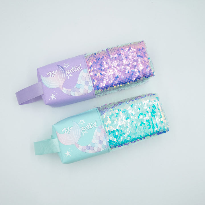 Mermaid-Themed Glitter Pencil Case
