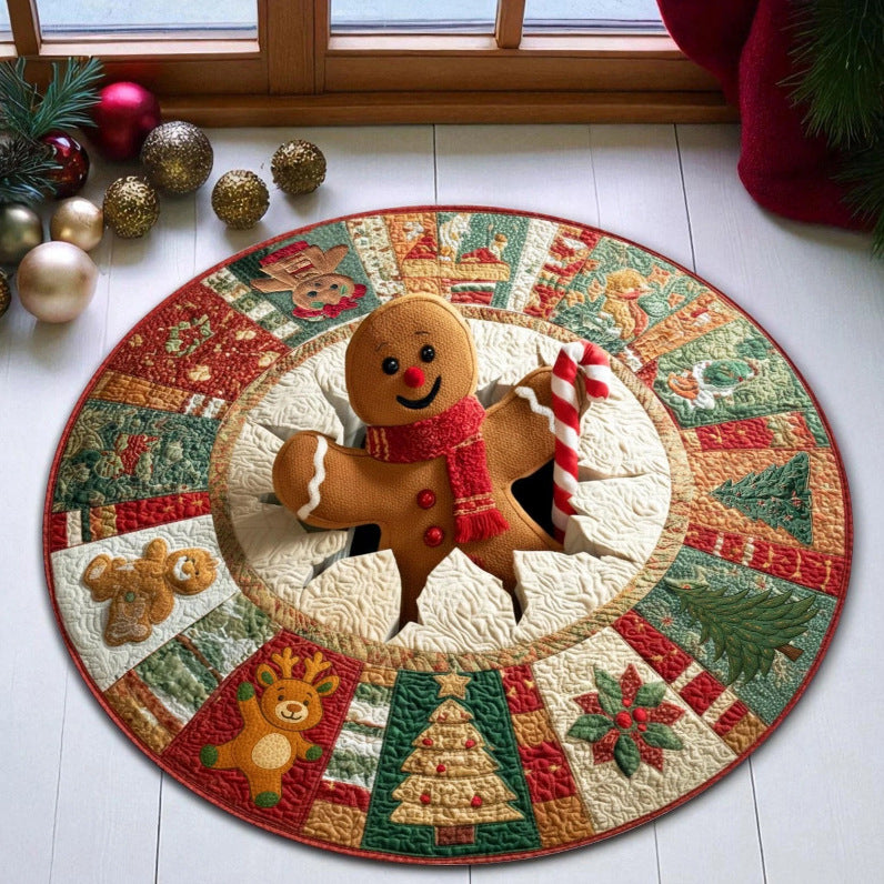 Festively Themed Round Area Rug