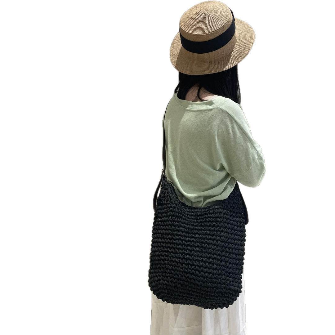 Braided shoulder bag with elegant leather strap Stornfield
