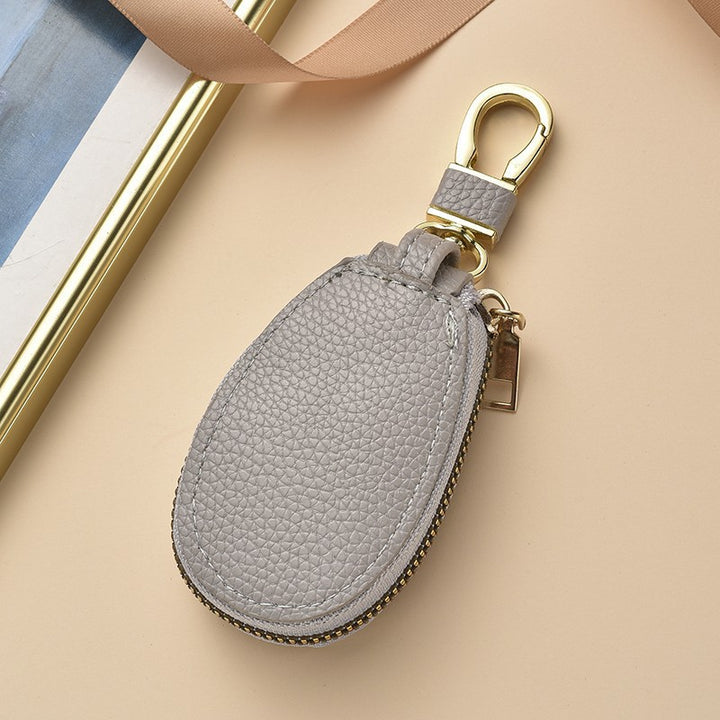 Compact Textured Leather Keychain Pouch Stornfield