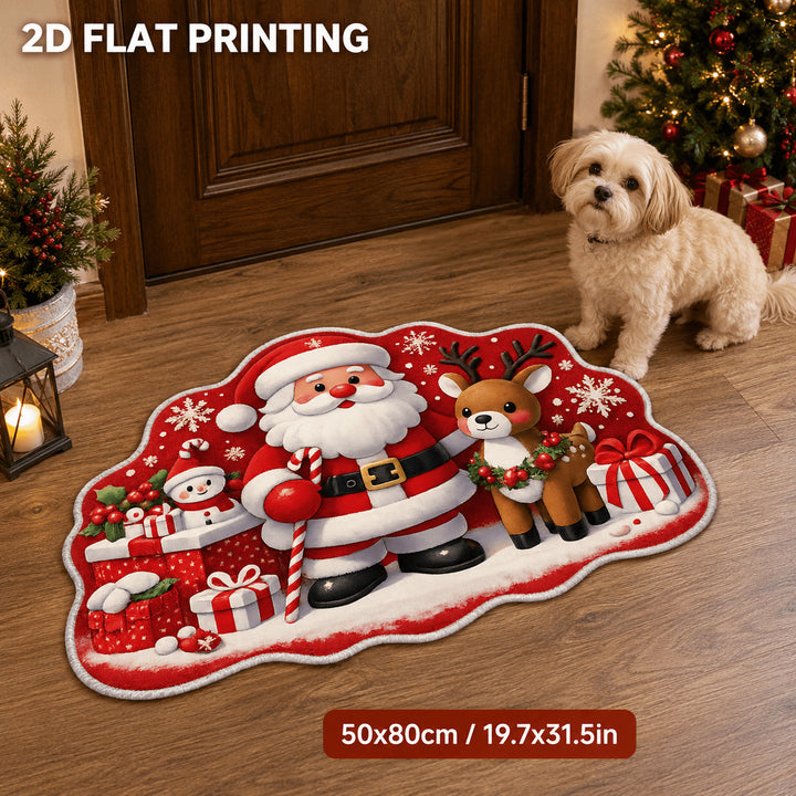 Festive Santa Claus-Themed Doormat