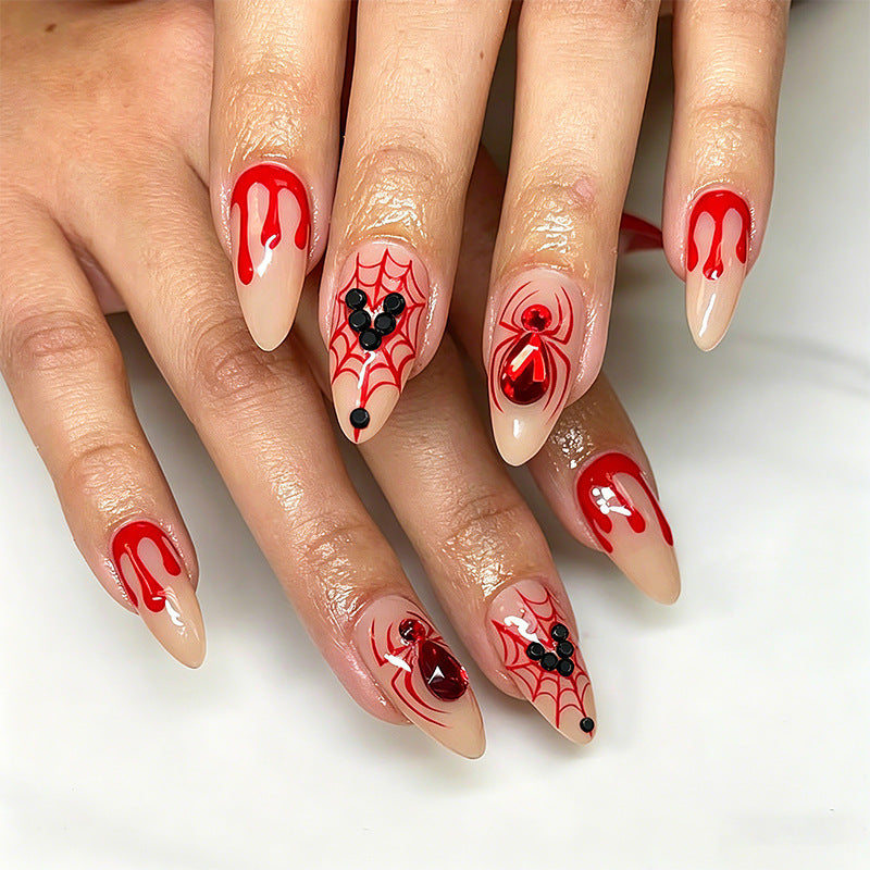 Artificial nail set with Halloween motif and intricate decorations Stornfield